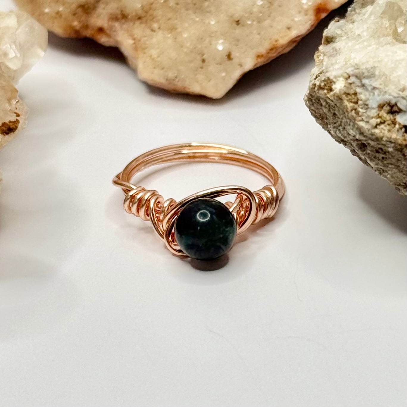 Rose Gold Rainforest Jasper Ring