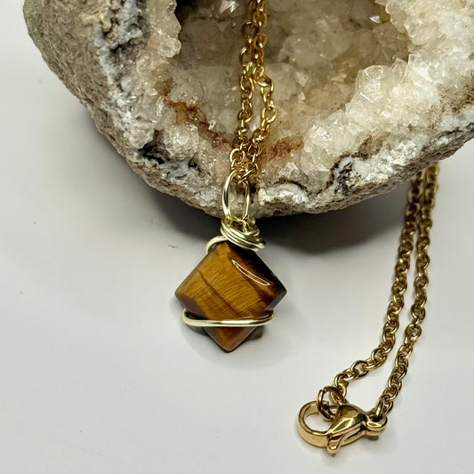 Gold Tigers Eye Necklace