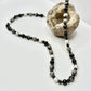 Sterling Silver Black, Gray, and White Beaded Necklace