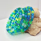 Blue and Green Beaded Wrap Bracelet