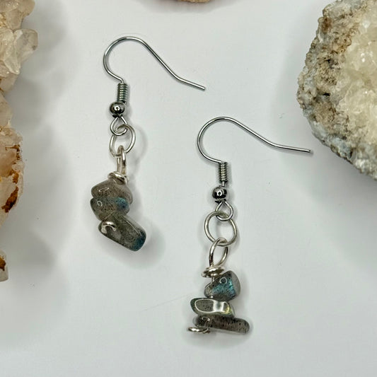 Silver Labradorite Earrings