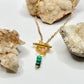 Gold Malachite Beaded Toggle Necklace