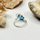 Silver Blue Flower Ring