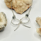Silver Dendritic Agate Bow Necklace