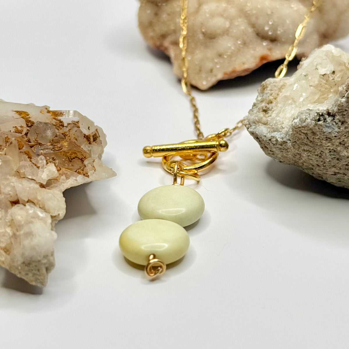 Gold Lemon Chrysoprase Necklace