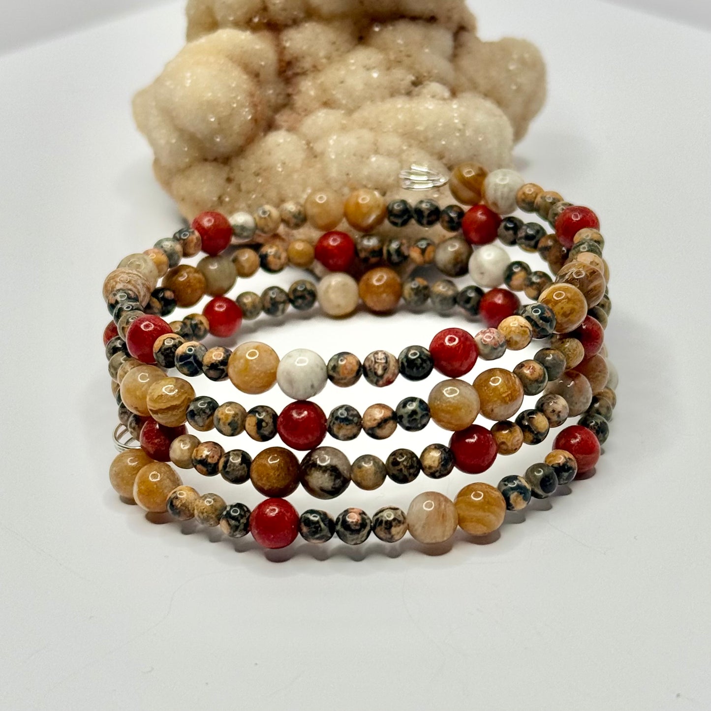 Jasper Beaded Wrap Bracelet