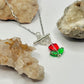Silver Red Tulip Toggle Necklace