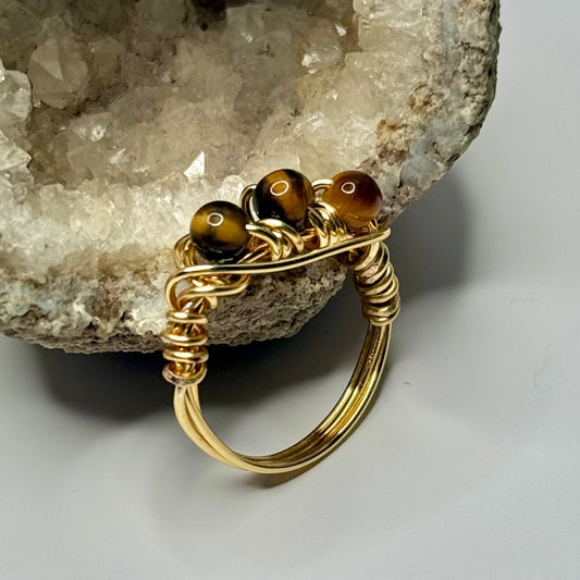Gold Tigers Eye Ring