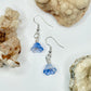 Sterling Silver Blue Flower Earrings