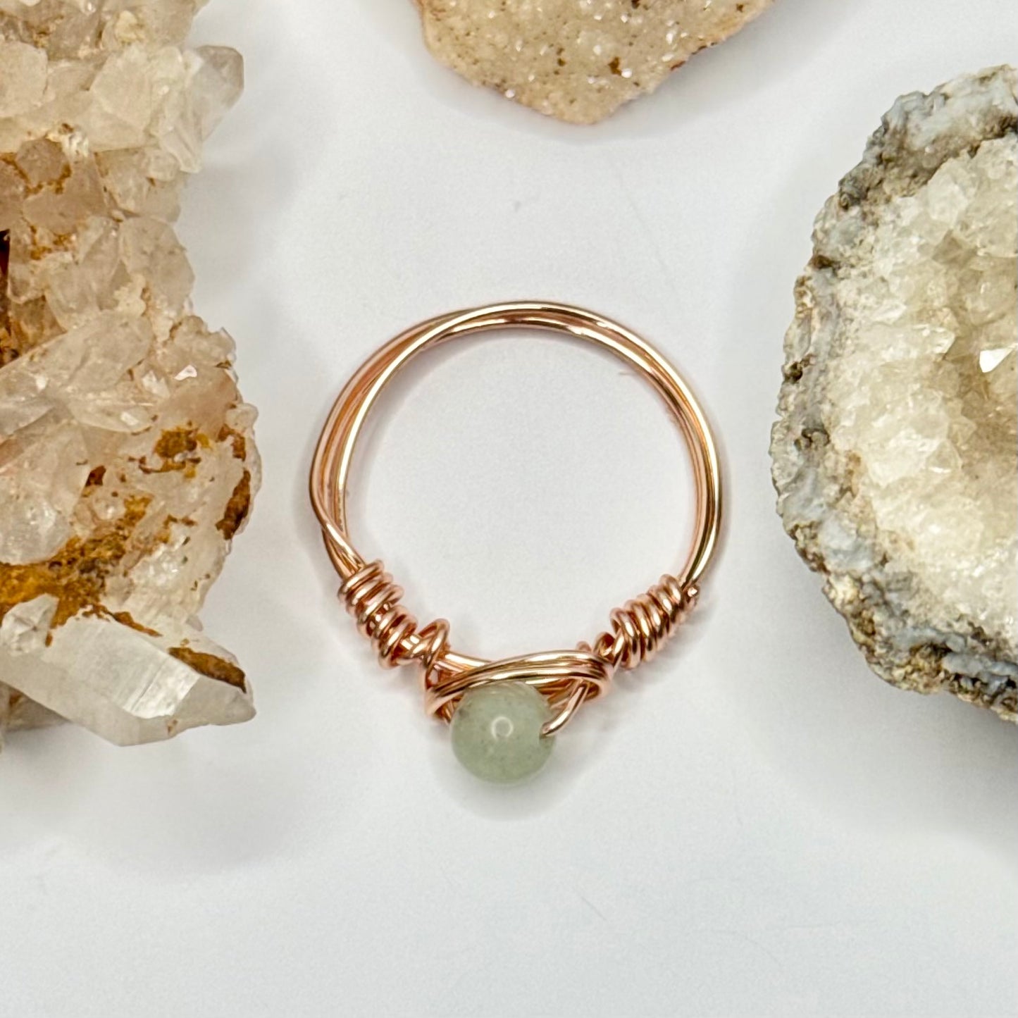 Rose Gold Jade Ring