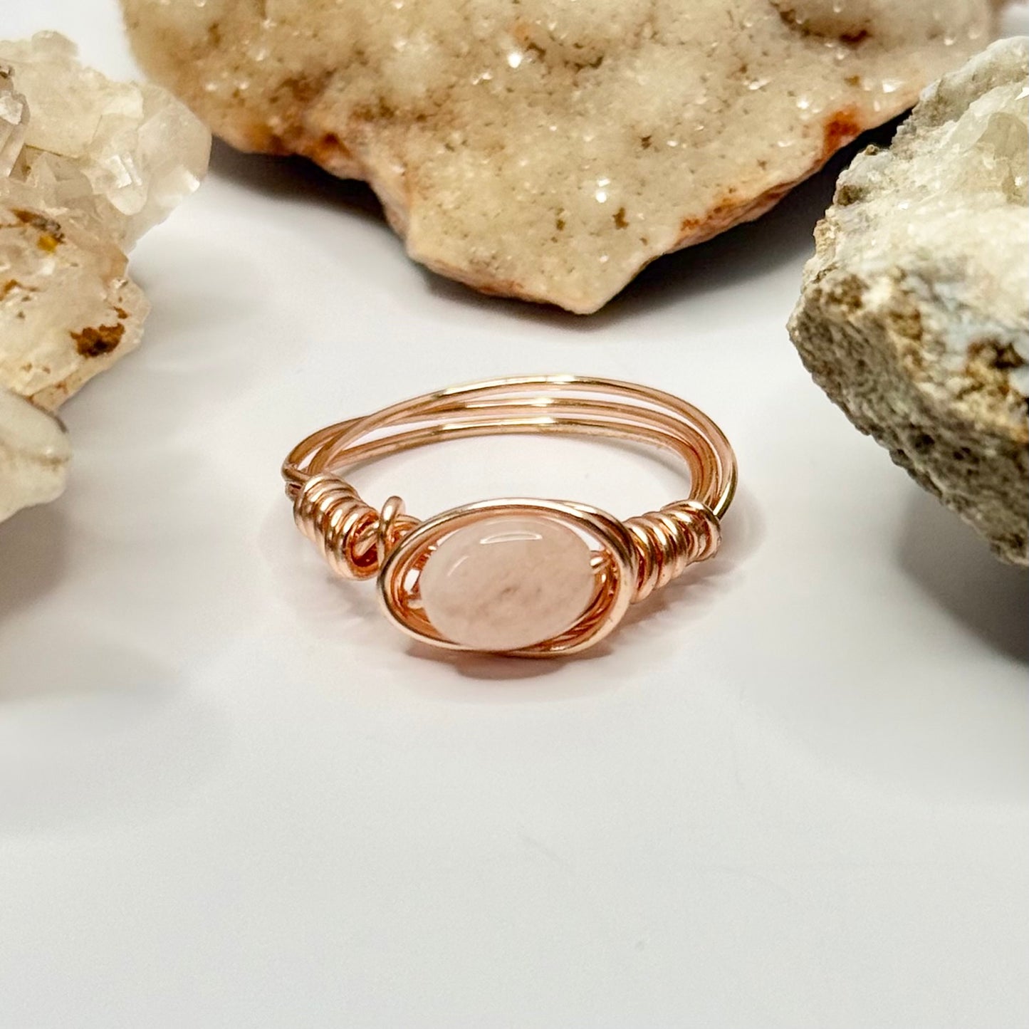 Rose Gold Pink Beryl Ring