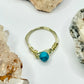 Gold Blue Dyed Howlite Ring
