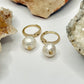 Gold Cultured Pearl Huggies