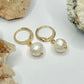 Gold Cultured Pearl Huggies