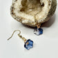 Gold Plated Blue Flower Earrings
