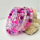 Pink and Purple Beaded Wrap Bracelet
