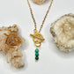 Gold Malachite Beaded Toggle Necklace
