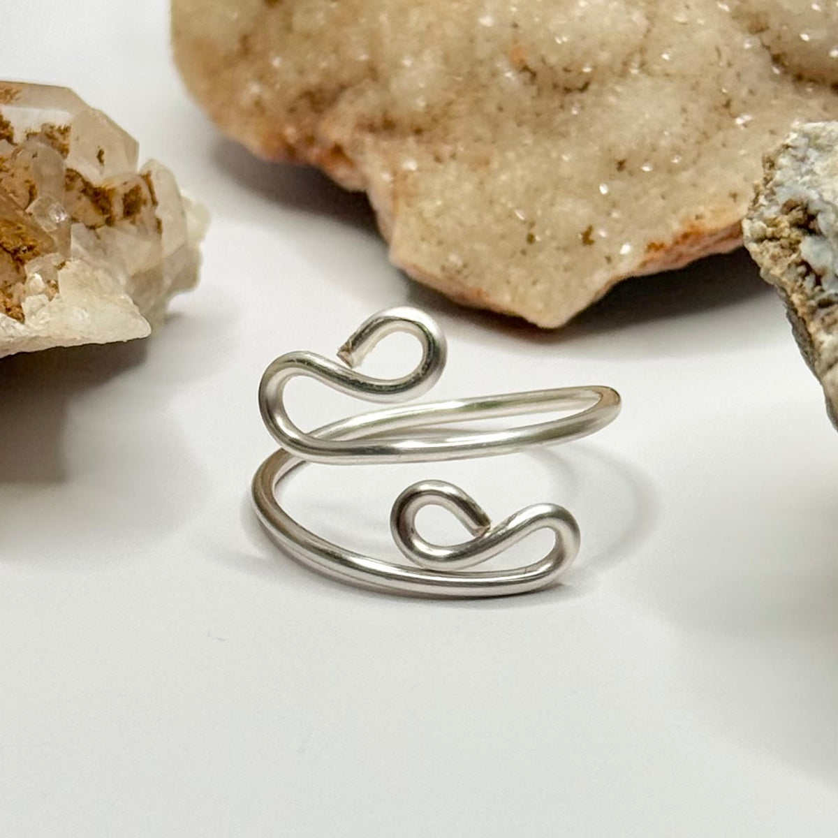 Silver Coil Bypass Ring
