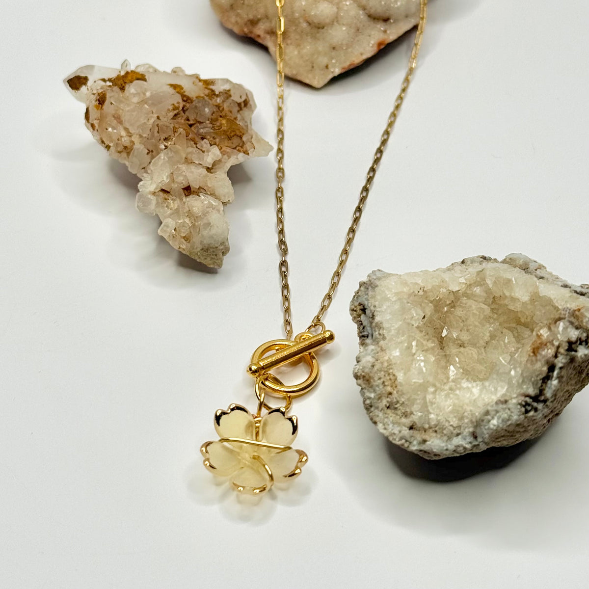 Gold Flower Toggle Necklace