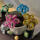 Pink Beaded Flower Stake