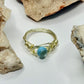 Gold Blue Lace Agate Ring