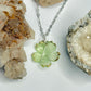 Silver Green Flower Necklace