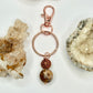 Rose Gold Ocean Jasper and Wood Keychain