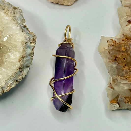 Gold Amethyst Pendant