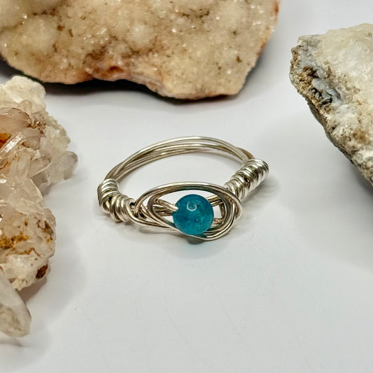 Sterling Silver Blue Apatite Ring