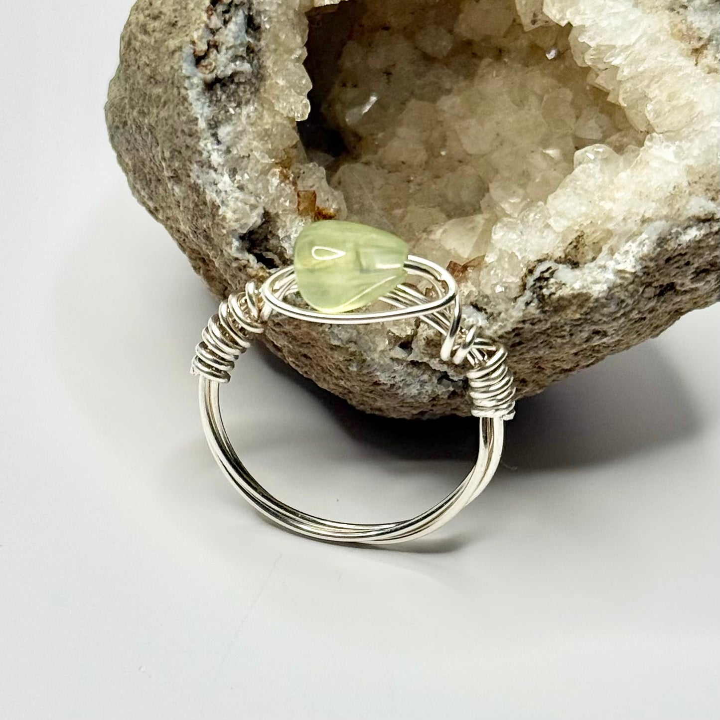 Sterling Green Calcite Ring