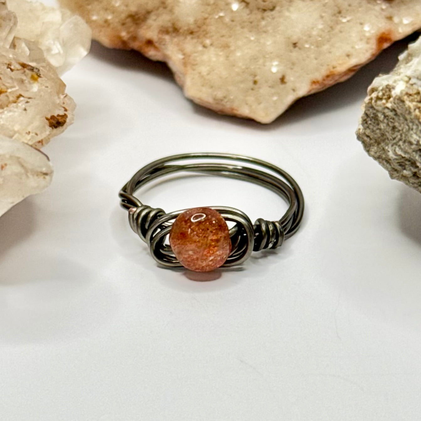 Charcoal Sunstone Ring