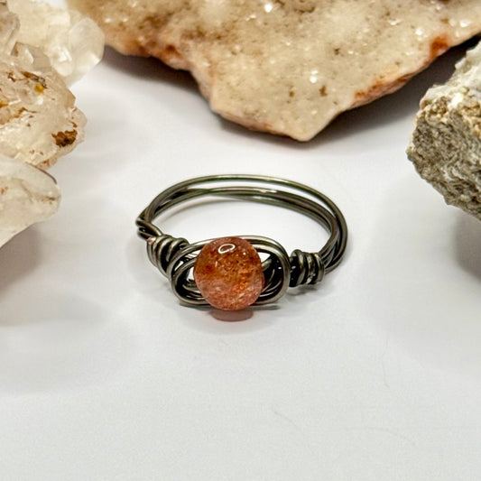 Charcoal Sunstone Ring