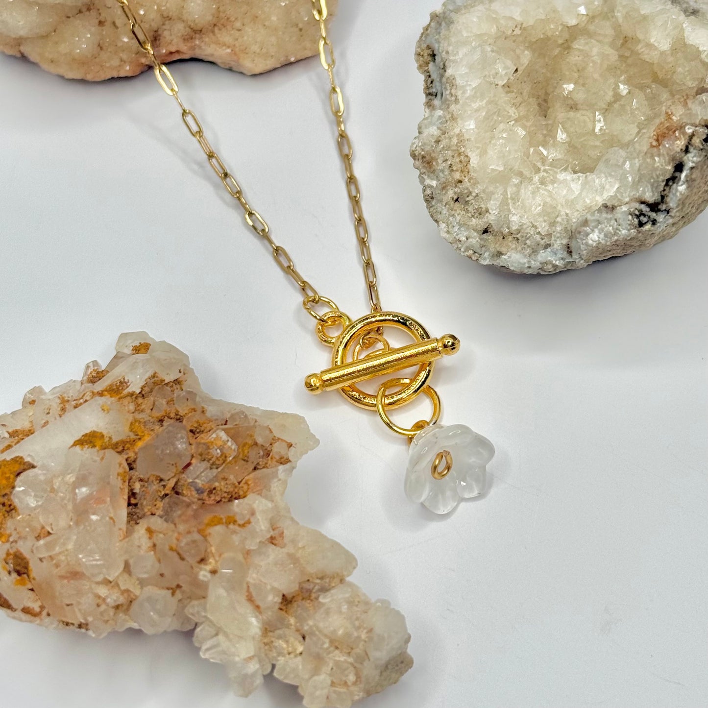 Gold Flower Toggle Necklace