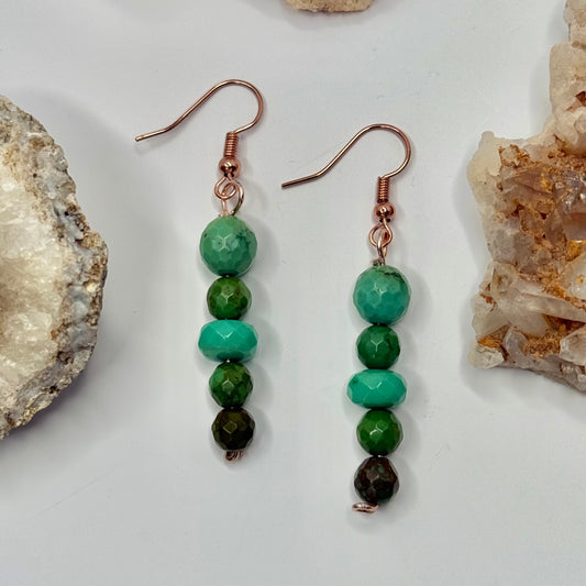 Rose Gold Turquoise Earrings