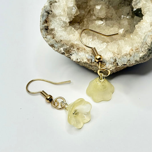 Gold Yellow Flower Earrings