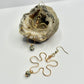 Gold Dalmatian Jasper Flower Earrings