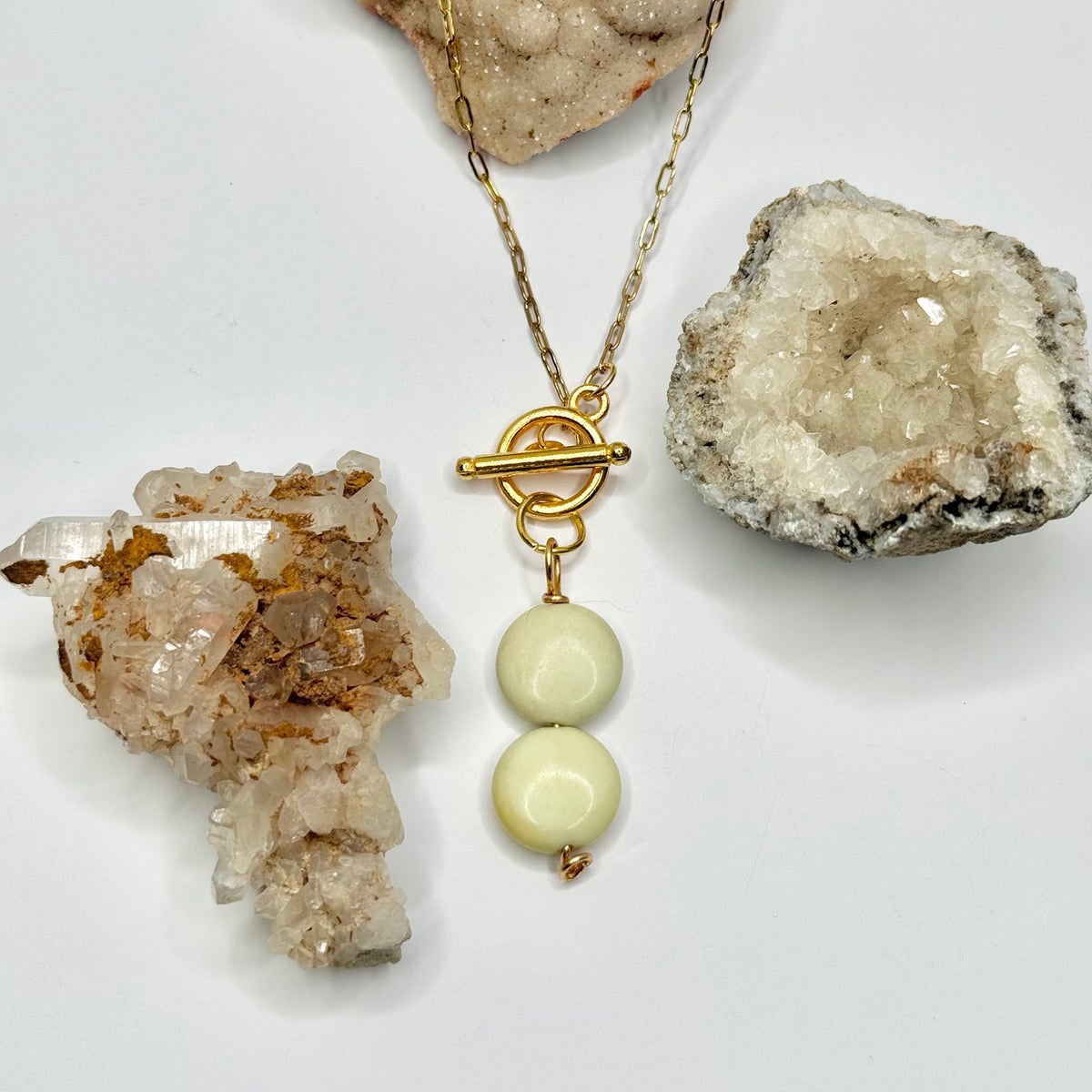 Gold Lemon Chrysoprase Necklace