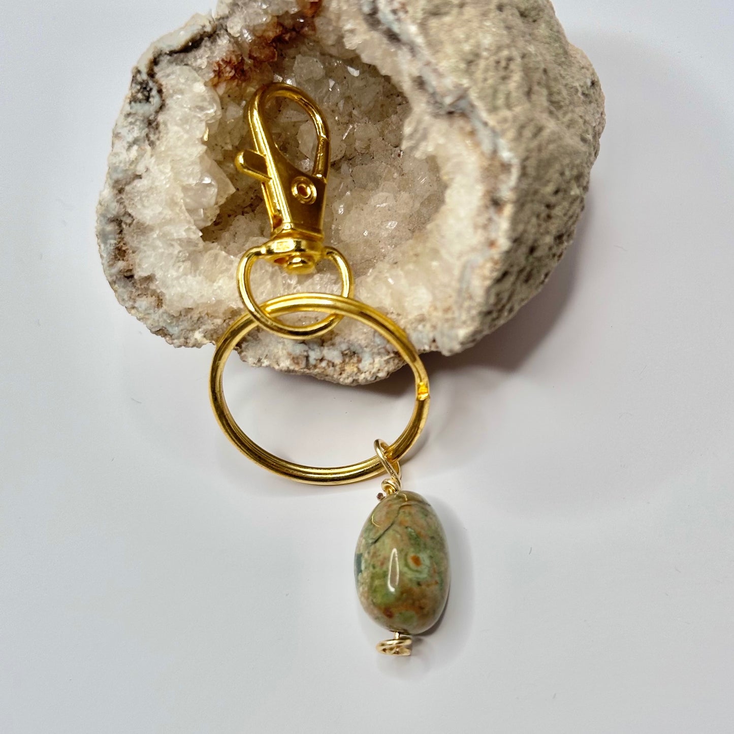 Gold Rainforest Jasper Keychain