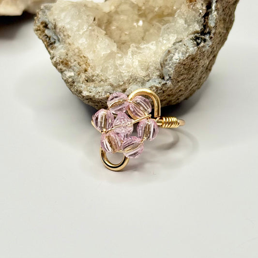 Gold Light Pink Flower Ring