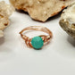 Rose Gold Turquoise Colored Bead Ring