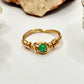 Gold Green Glass Ring