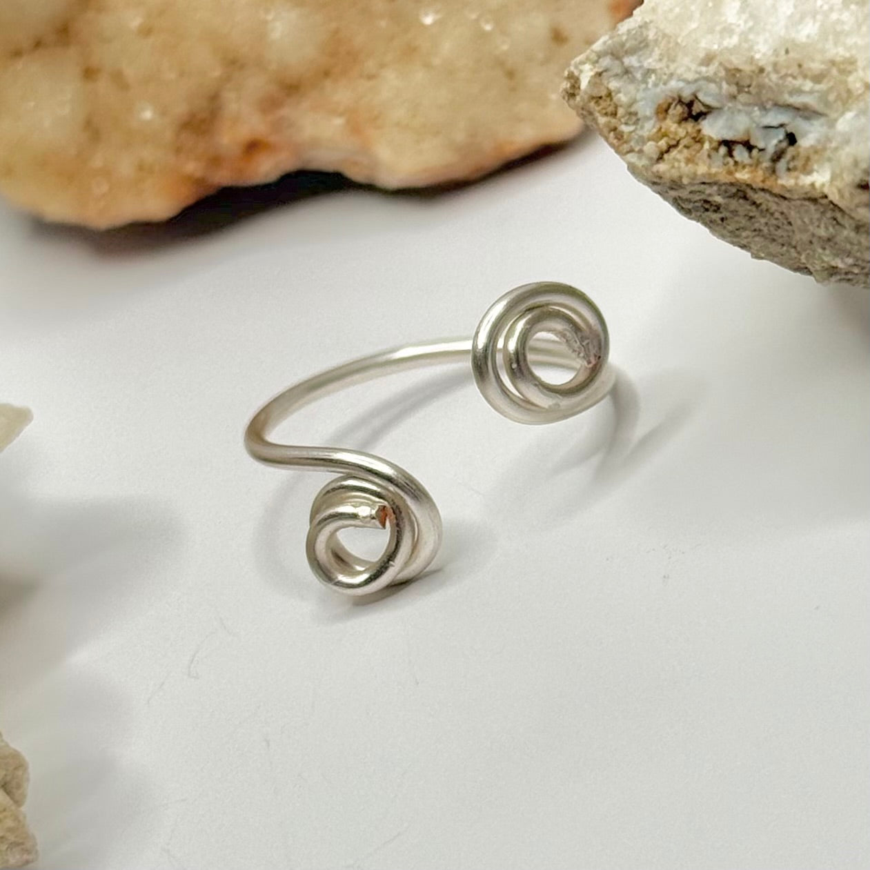 Silver Swirl Bypass Ring