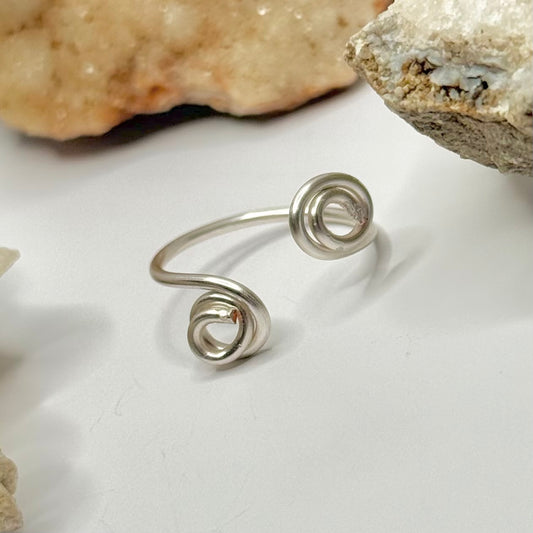 Silver Swirl Bypass Ring