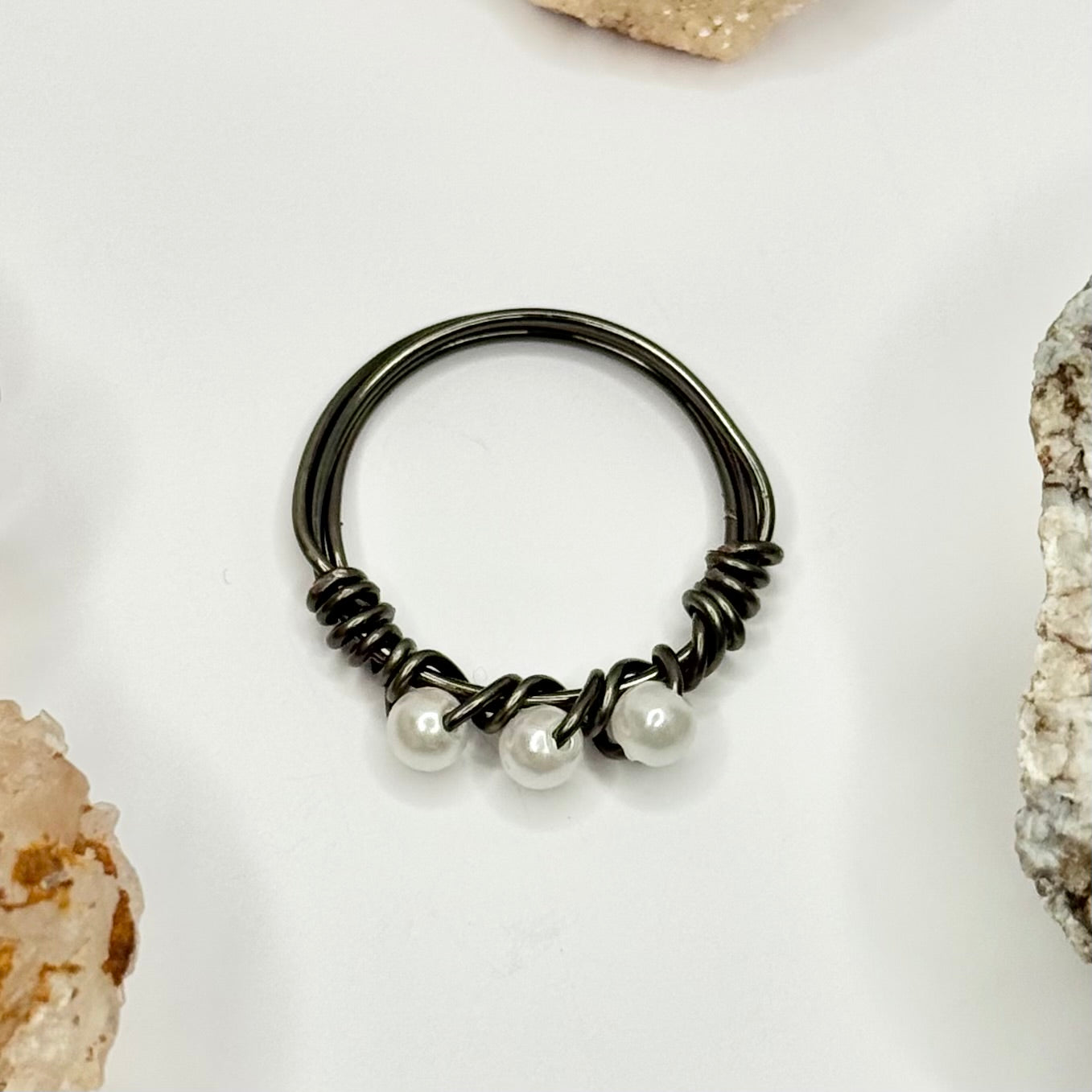 Charcoal Pearl Ring