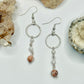 Sterling Silver Red Vein Jasper and Pearl Dangles