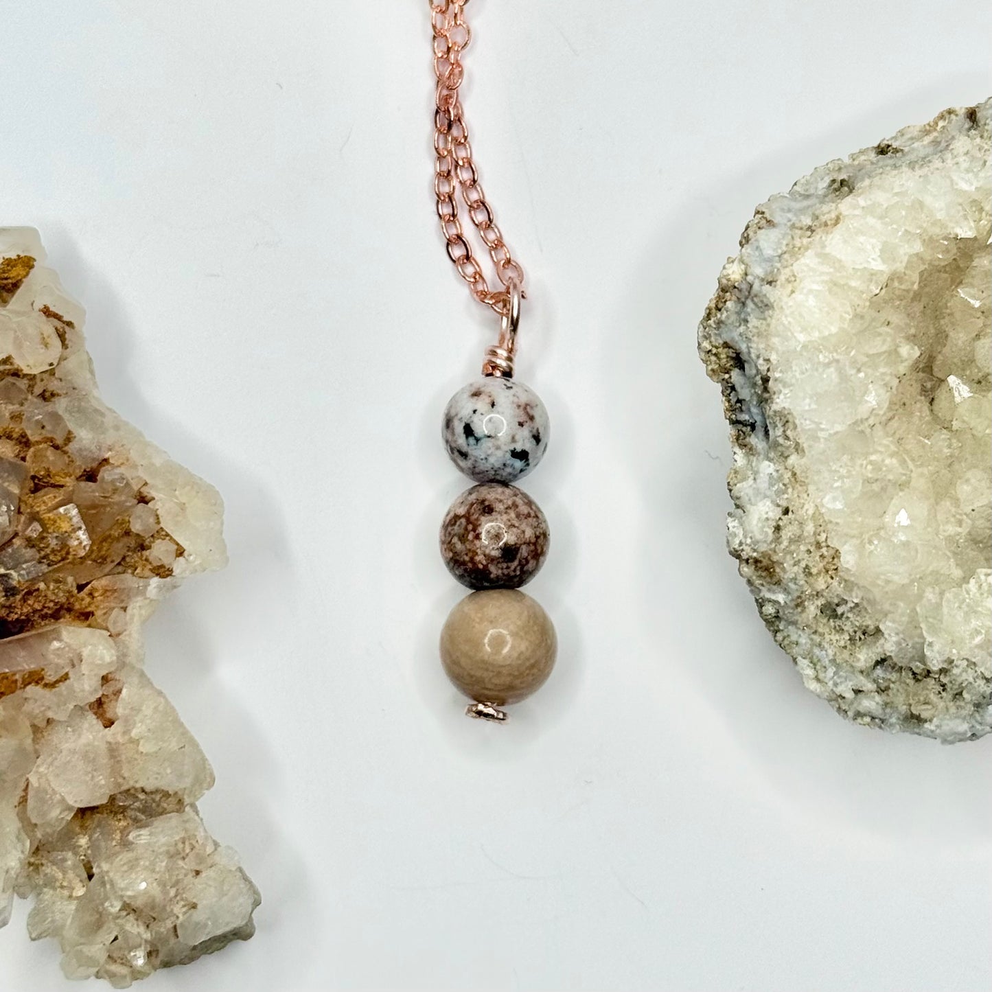 Rose Gold Ocean Jasper Necklace