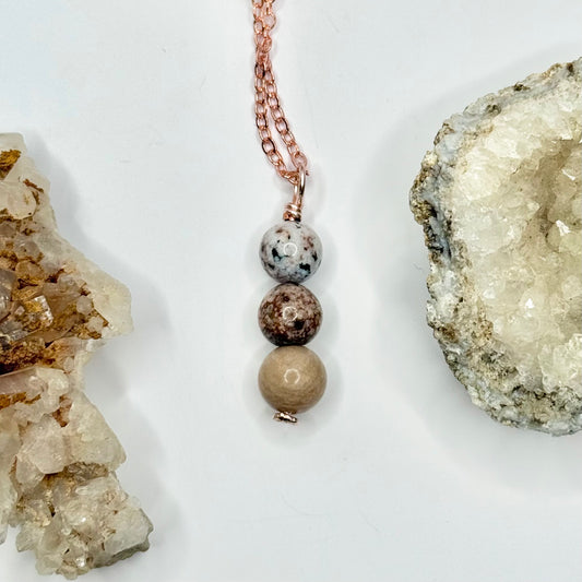 Rose Gold Ocean Jasper Necklace
