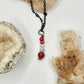 Charcoal Red Coral and Foe Pearl Necklace