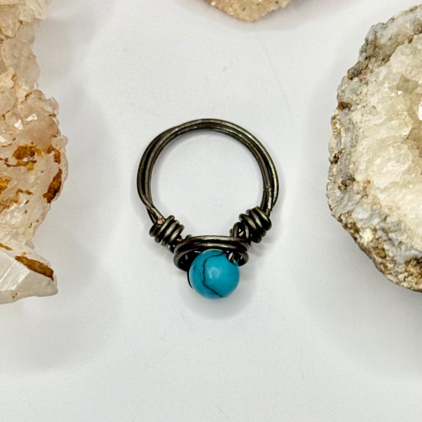 Charcoal Dyed Howlite Ring