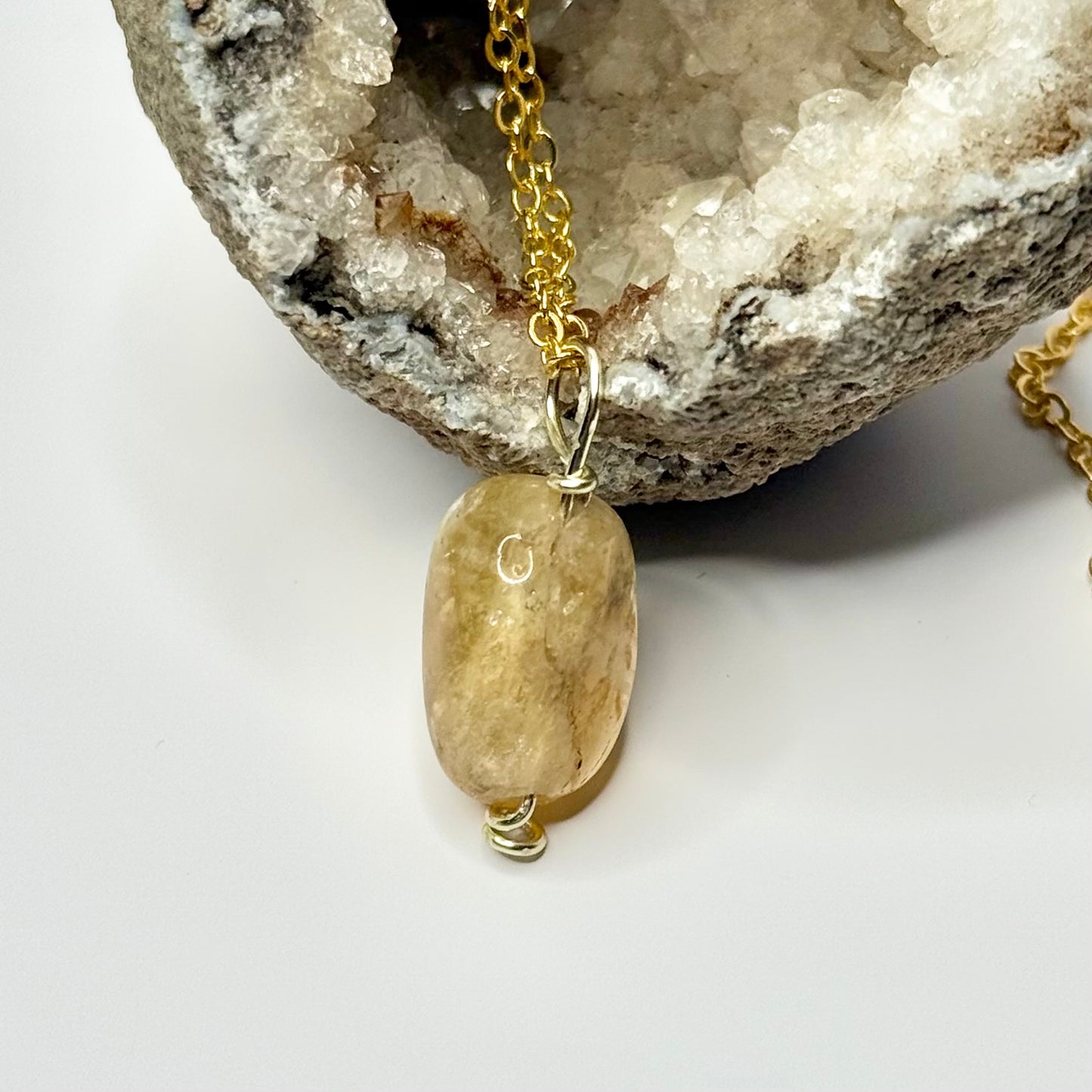 Gold Citrine Dainty Necklace